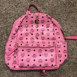 Mcm inspired pink backpack